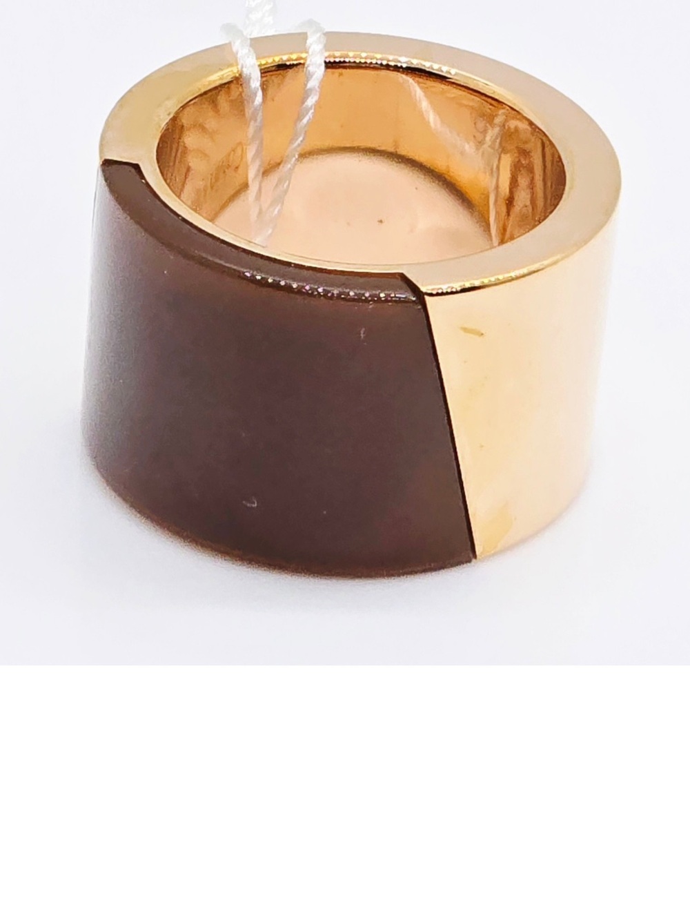Gold and Brown Wide Band Women's Ring